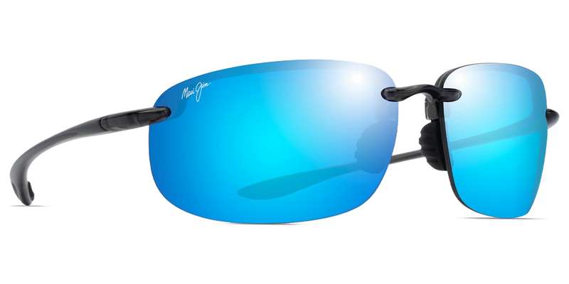 Maui Jim Ho‘okipa XLarge in Translucent Grey / Blue Hawaii (B456-14A) - Temple Detail