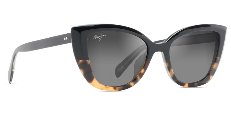 Maui Jim Blossom in Black with Tokyo Tortoise / Neutral Grey (GS892-02) - Side View