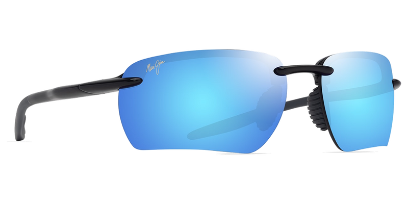 Maui Jim Ho‘okipa Ultra G in Shiny Black w/Grey / Blue Hawaii (B336-02A) - Temple Detail