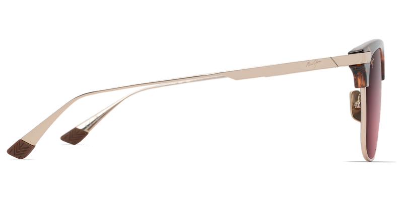 Maui Jim Kalaunu Asian Fit in Shiny Dark Havana with Gold / Maui Rose® (RS629-10A) - Temple Detail