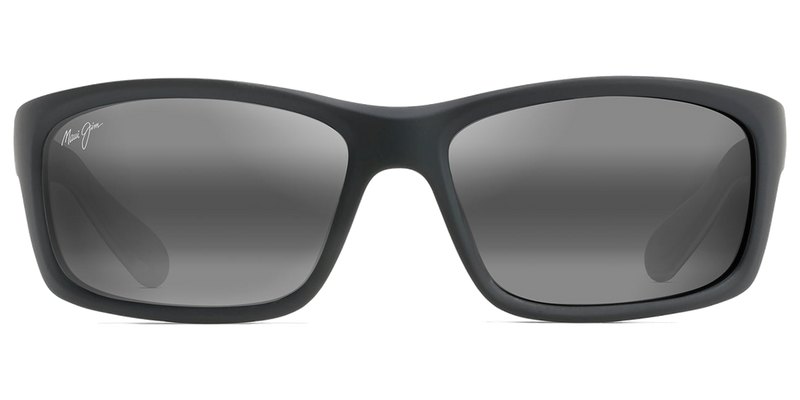 Maui Jim Kanaio Coast in Matte Soft Black with White and Blue / Neutral Grey (766-02MD) - Front View