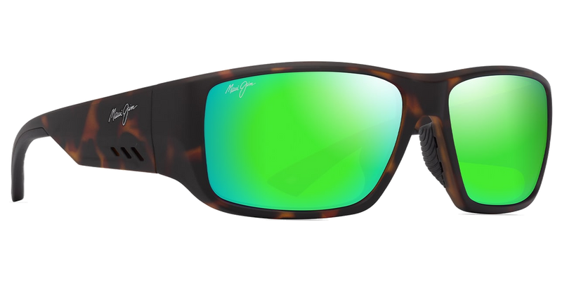 Maui Jim Keha Asian Fit in Matte Dark Havana / MAUIGreen® (GM664-10) - Temple Detail