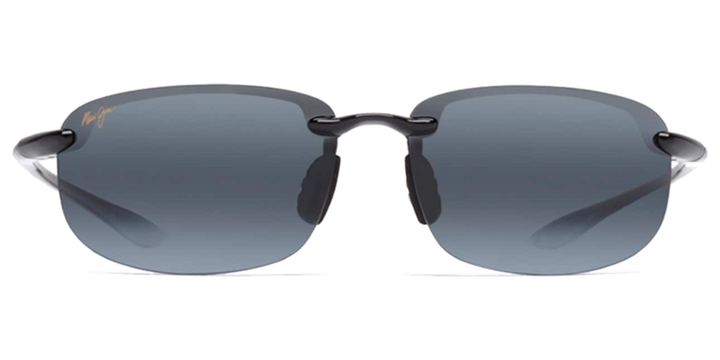 Maui Jim Ho‘okipa Asian Fit in Gloss Black / Neutral Grey (407N-02) - Front View