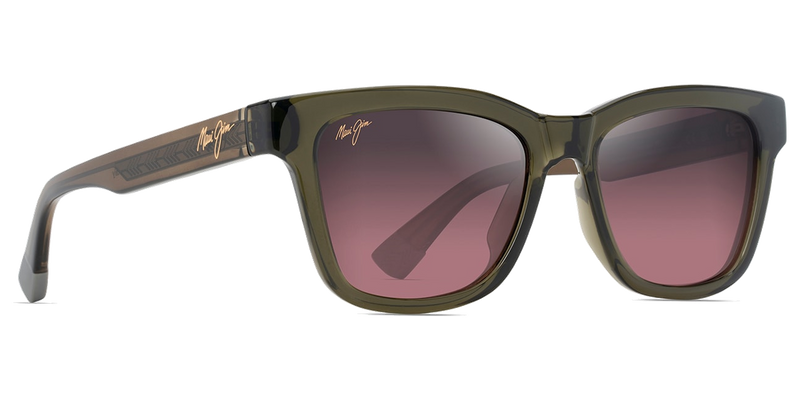 Maui Jim Hanohano in Shiny Trans Green / Maui Rose® (RS644-15) - Temple Detail