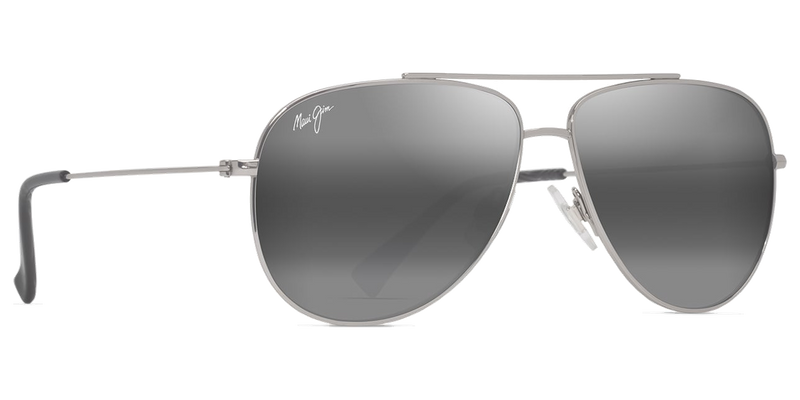 Maui Jim Hauoli XS in Shiny Silver with Black / Neutral Grey (589-17) - Side View