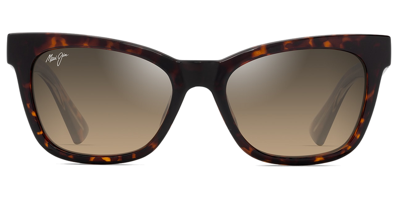 Maui Jim Hiwahiwa in Shiny Dark Havana / HCL® Bronze (HS689-10) - Temple Detail