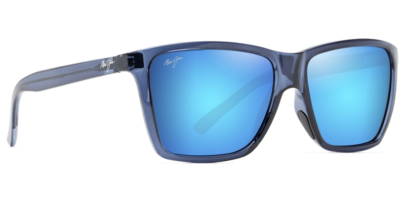 Maui Jim Cruzem in Dark Translucent Blue / Blue Hawaii (B864-03) - Temple Detail