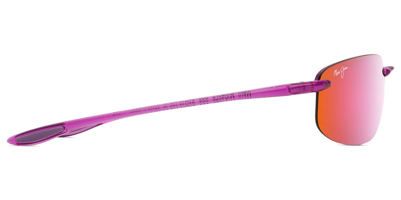 Maui Jim Ho‘okipa in Shiny Transparent Cyclamen Pink / MAUI Sunrise (P407-09) - Temple Detail