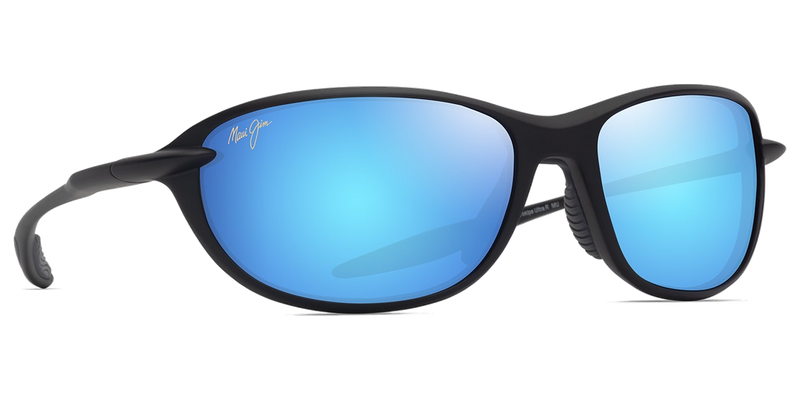 Maui Jim Ho‘okipa Ultra R in Matte Black / Blue Hawaii (B339-02A) - Temple Detail