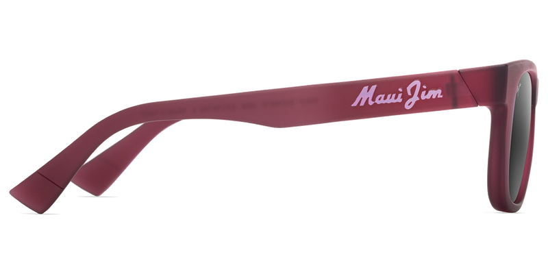 Maui Jim Kaulike in Matte Transparent Fuchsia / Neutral Grey (687-09) - Temple Detail
