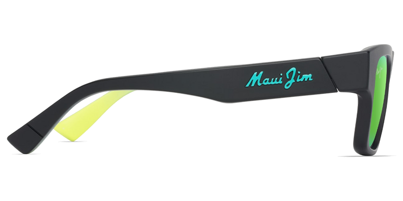 Maui Jim Kōkua in Matte Black with Interior White Gradient Effect / MAUIGreen® (GM638-02) - Temple Detail