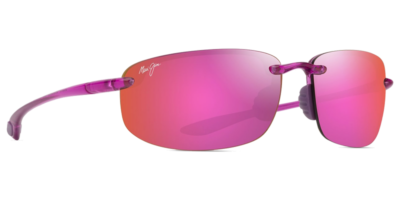 Maui Jim Ho‘okipa in Shiny Transparent Cyclamen Pink / MAUI Sunrise (P407-09) - Temple Detail