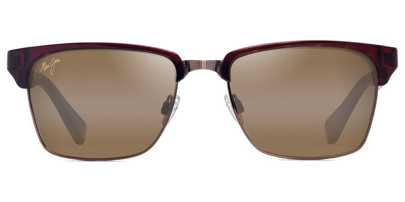 Maui Jim Kawika XL in Shiny Red Havana / HCL® Bronze (H354-10) - Temple Detail