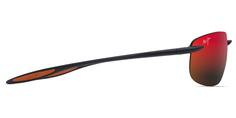 Maui Jim Ho‘okipa Ultra in Matte Solid Dark Blue with Orange / HAWAII LAVA™ (RM676-03A) - Temple Detail