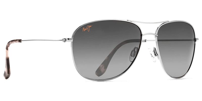 Maui Jim Cliff House in Silver / Neutral Grey (GS247-17) - Temple Detail