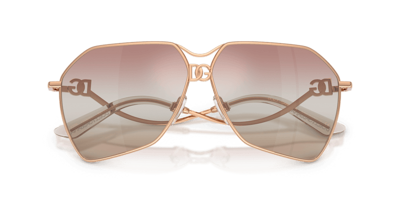 Dolce & Gabbana DG2326 in Rose Gold / Pink Gradient Brown Mirror (1298EL) - Side View