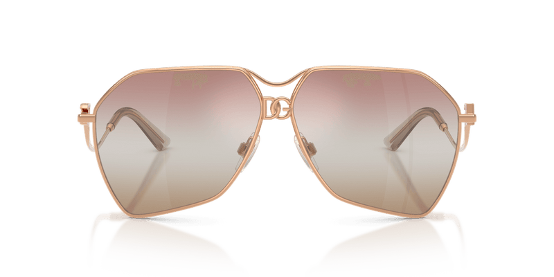 Dolce & Gabbana DG2326 in Rose Gold / Pink Gradient Brown Mirror (1298EL) - Back View