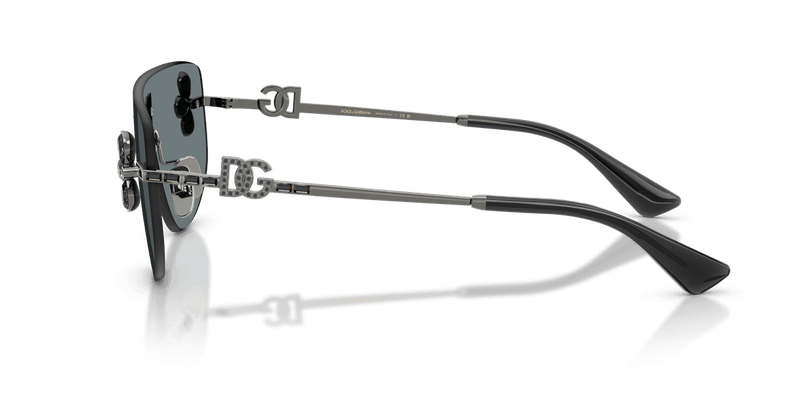 Dolce & Gabbana DG2333B in Dark Gunmetal / Grey Mirror Black (12866G) - Temple Detail