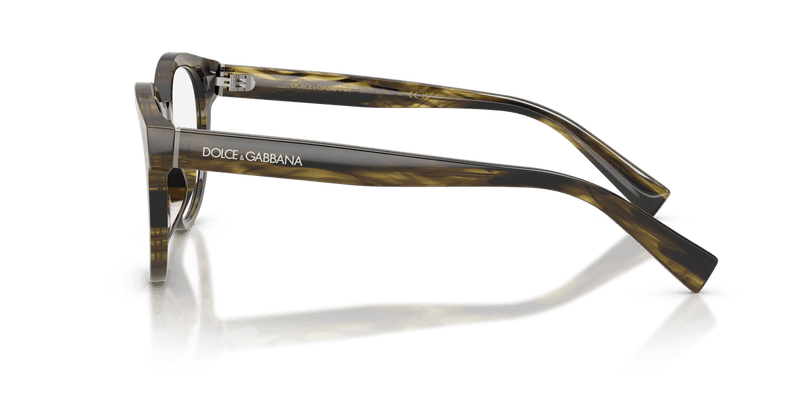 Dolce & Gabbana DG3421 in Striped Green / Demo Lens - Side View