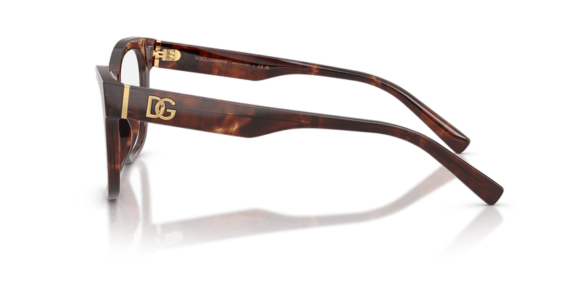 Dolce & Gabbana DG3430 in Dark Red Havana / Demo Lens - Side View