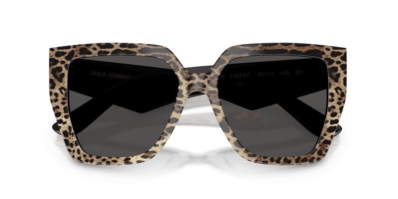 Dolce & Gabbana DG4438 in Leo Brown On Black / Dark Grey (316387) - Side View