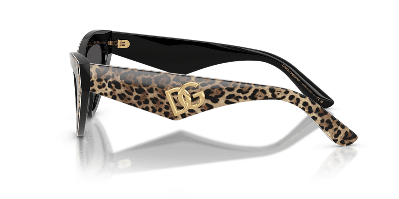 Dolce & Gabbana DG4439 in Leo Brown On Black / Dark Grey - Side View