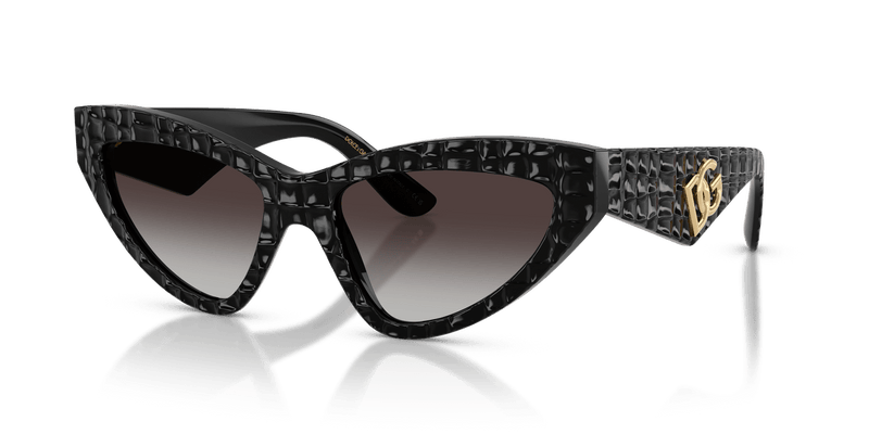 Dolce & Gabbana DG4439 in Black Texture Cocco / Grey Gradient - Alternate View