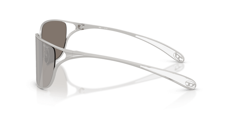 Diesel DL1019 in Matte Silver / Ivory Mirror Internal Silver (10076G) - Temple Detail