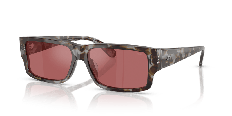 Diesel DL2003 in Shiny Grey Tortoise / Red Hiper Mirror - Alternate View