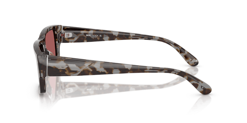 Diesel DL2003 in Shiny Grey Tortoise / Red Hiper Mirror - Alternate View