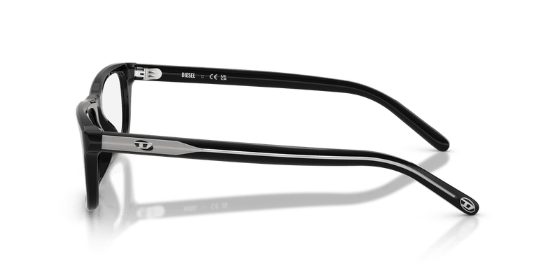 Diesel DL4017U in Solid Black / Demo Lens - Side View