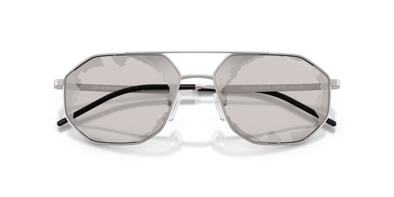 Emporio Armani EA2147 in Matte Silver / Smoke Mirror Black (30157F) - Alternate View