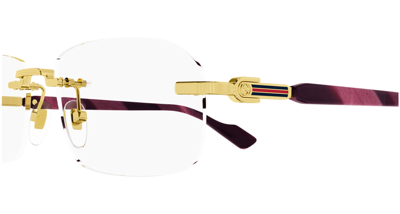 Gucci GG1221O Eyeglasses in Gold (003) - Temple Detail
