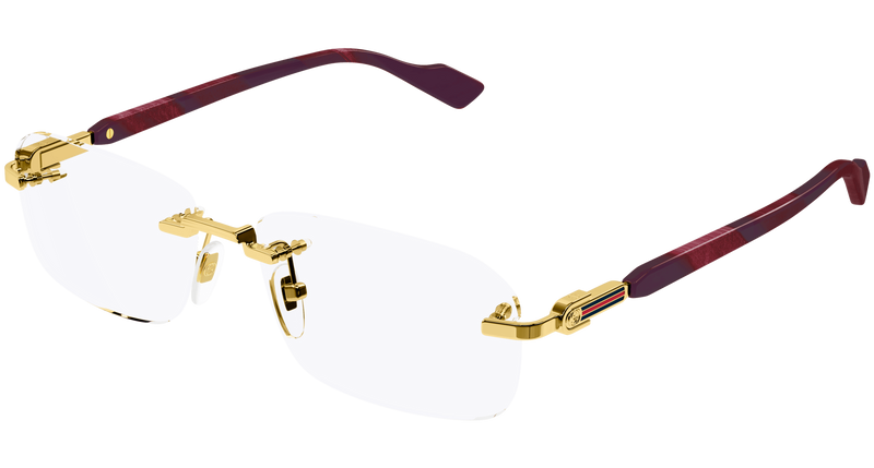 Gucci GG1221O Eyeglasses in Gold (003) - Temple Detail