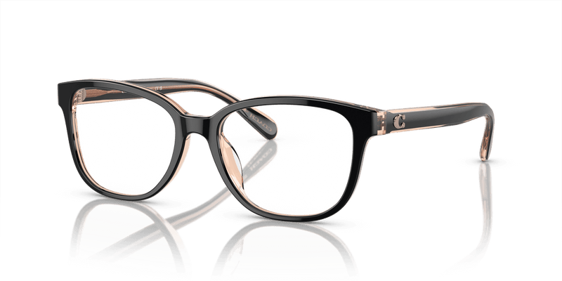 Coach HC6224U in Black/Transparent Blush / Demo Lens - Front View