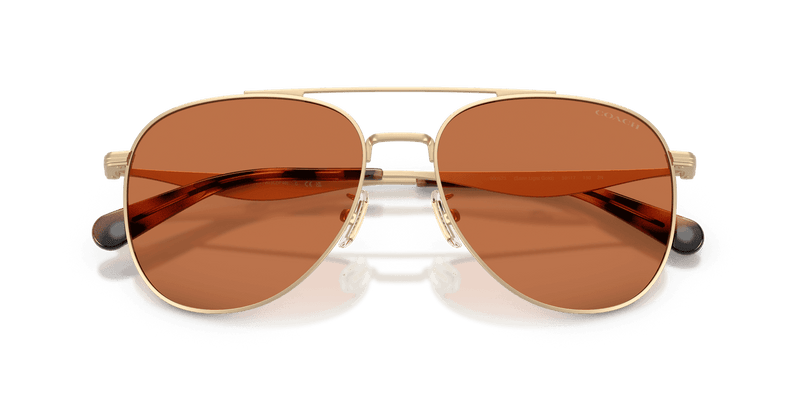 Coach CDP40 HC7190 in Satin Light Gold / Amber Solid (900573) - Side View