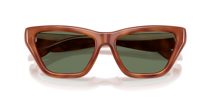 Coach CDP33 HC8449U in Caramel Tortoise / Green Solid (577482) - Alternate View