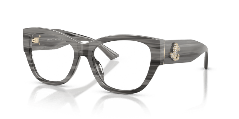Jimmy Choo JC3033BU in Striped Black / Demo Lens - Alternate View