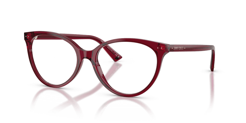 Jimmy Choo JC3047 in Transparent Cranberry / Demo Lens - Alternate View