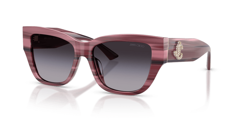 Jimmy Choo JC5039BU in Striped Cranberry / Gradient Gray - Alternate View