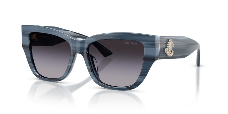 Jimmy Choo JC5039BU in Striped Navy / Grey Gradient - Alternate View