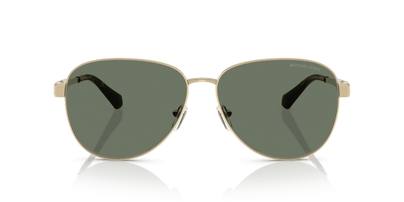 Michael Kors BIARRITZ MK1160 in Light Gold Shiny / Green Solid (10143H) - Alternate View
