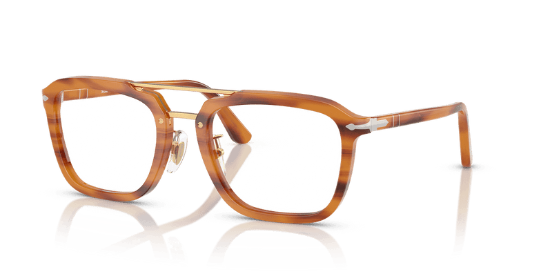 Persol PO0204V in Striped Brown / Clear - Alternate View