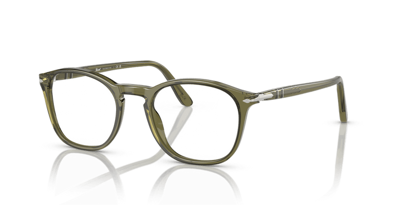 Persol PO3007V in Olive Transparent / Clear - Temple Detail