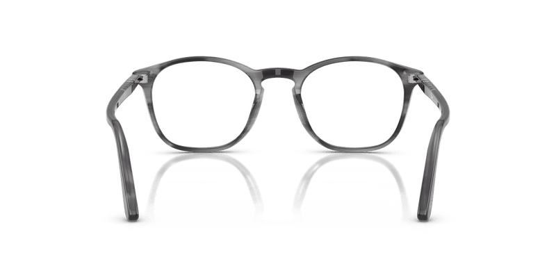 Persol PO3007V in Striped Grey / Clear - Temple Detail