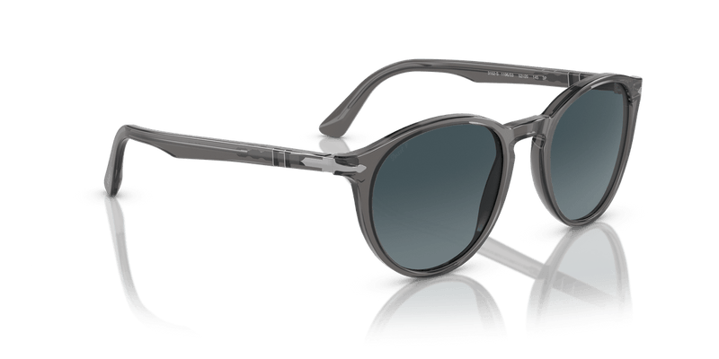 Persol PO3152S in Transparent Grey / Light Blue Gradient Dark Blue Polar - Temple Detail