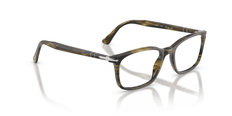 Persol PO3189V in Striped Black & Olive Green / Clear (1237) - Alternate View