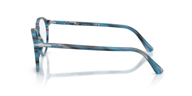 Persol PO3218V in Striped Blue And Grey / Clear - Alternate View