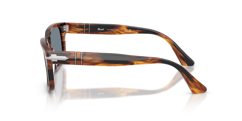 Persol PO3272S in Striped Black & Brown / Light Blue (123556) - Temple Detail