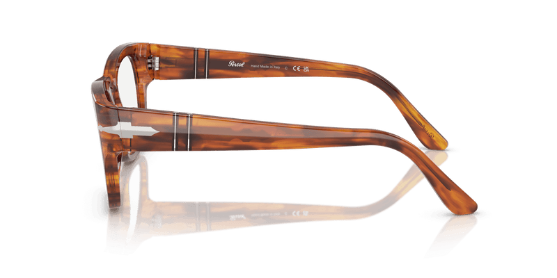 Persol PO3297V in Striped Brown / Clear (1157) - Temple Detail